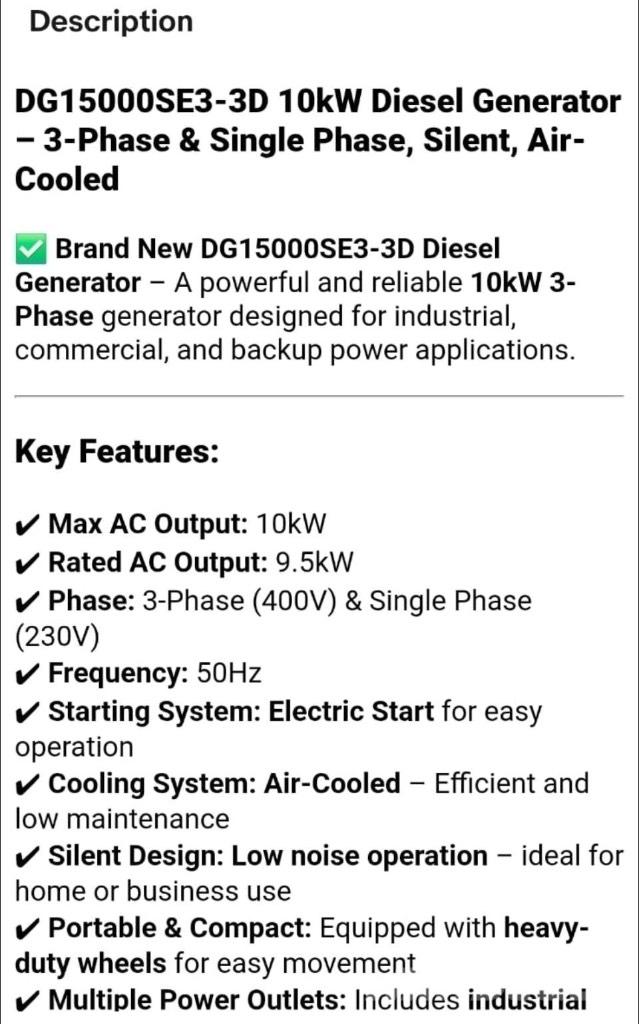  DG 15000SE3-3D Dizelski agregati