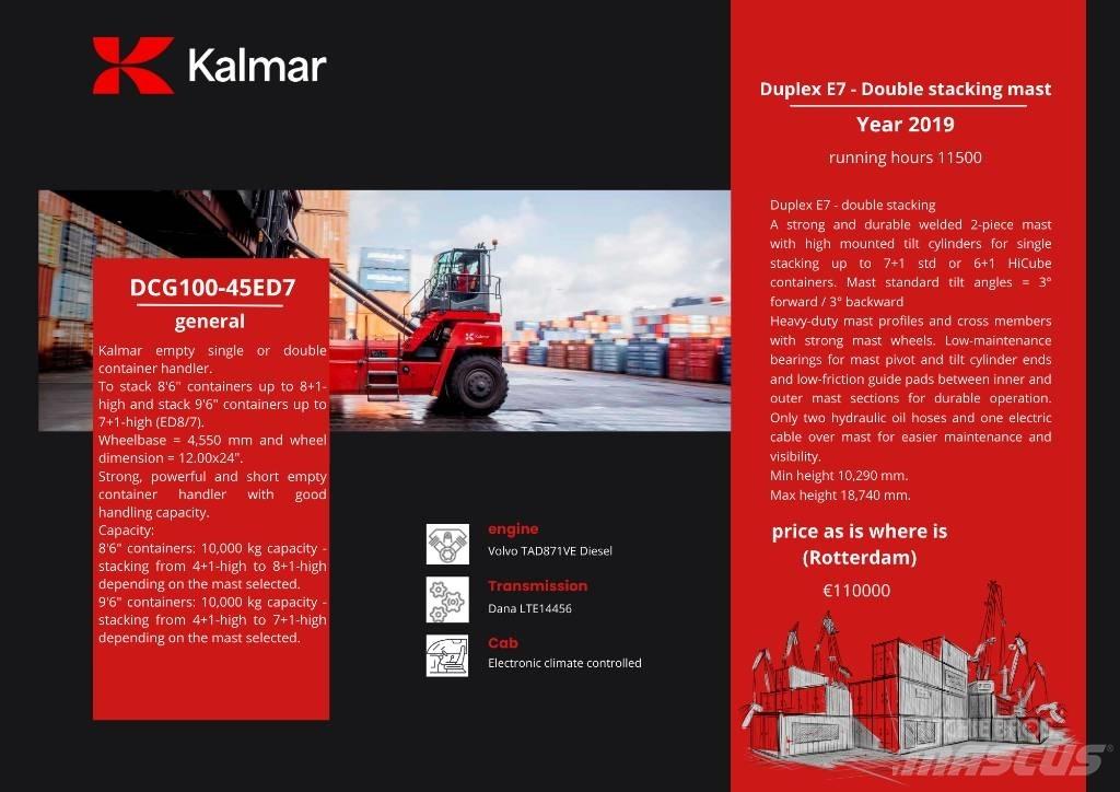 Kalmar DCG 100-45ED7 Kontejnerski viličarji
