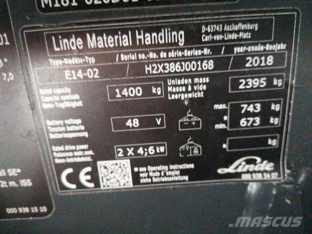 Linde E14-02 Električni viličarji
