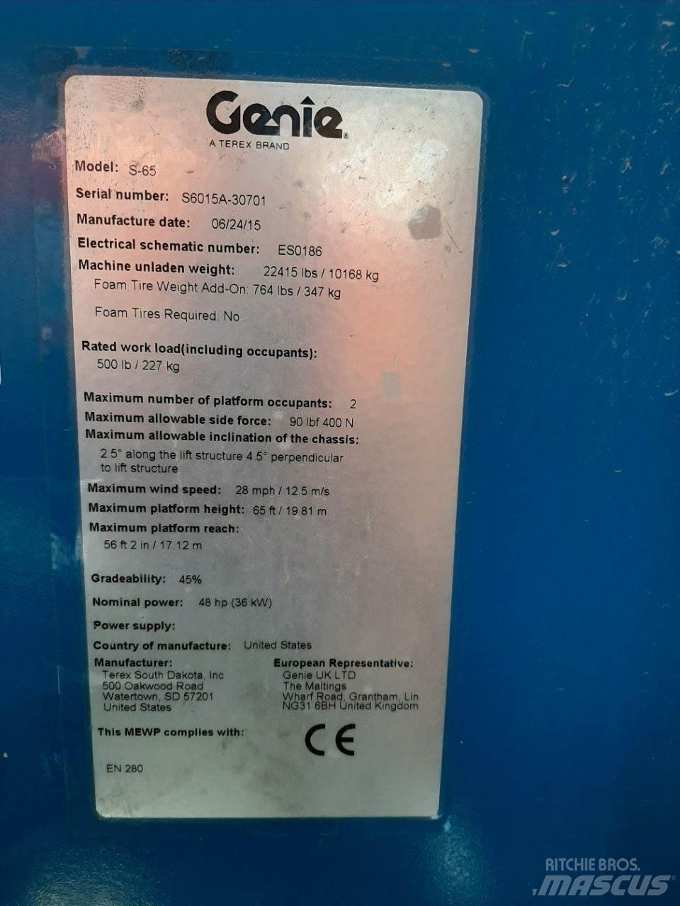 Genie S65 Teleskopske dvižne ploščadi