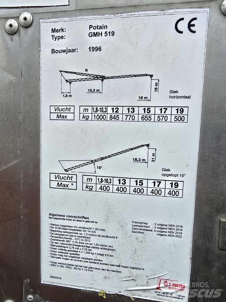 Potain GMH 519 Samopostavljivi žerjavi