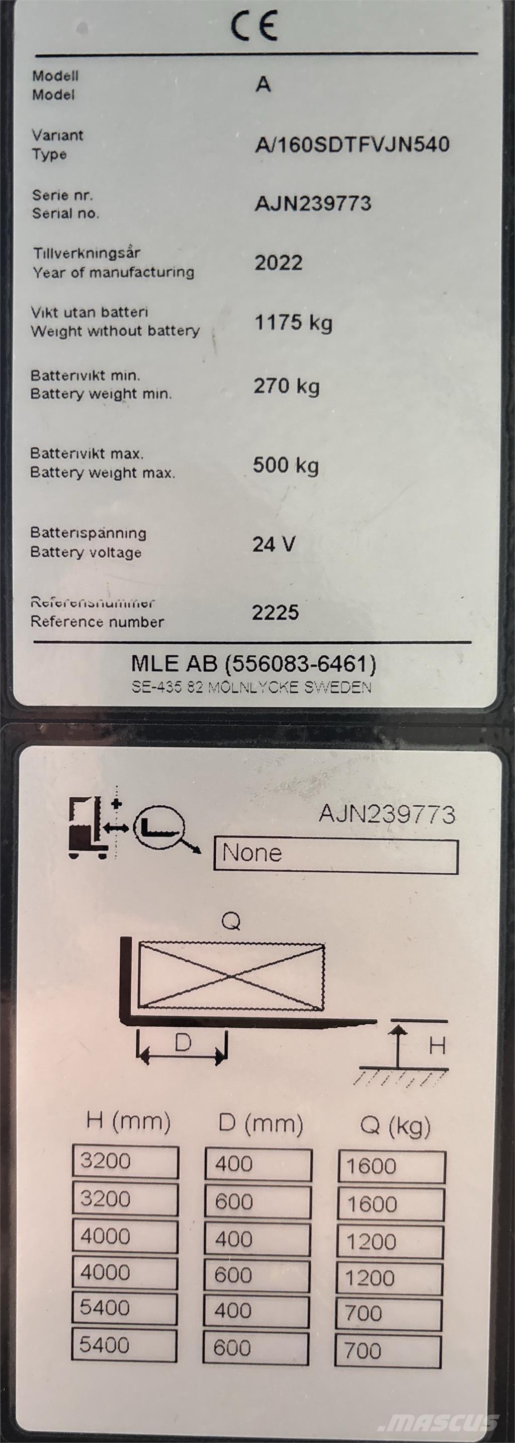 Atlet A160 Samopogonski ročni viličarji