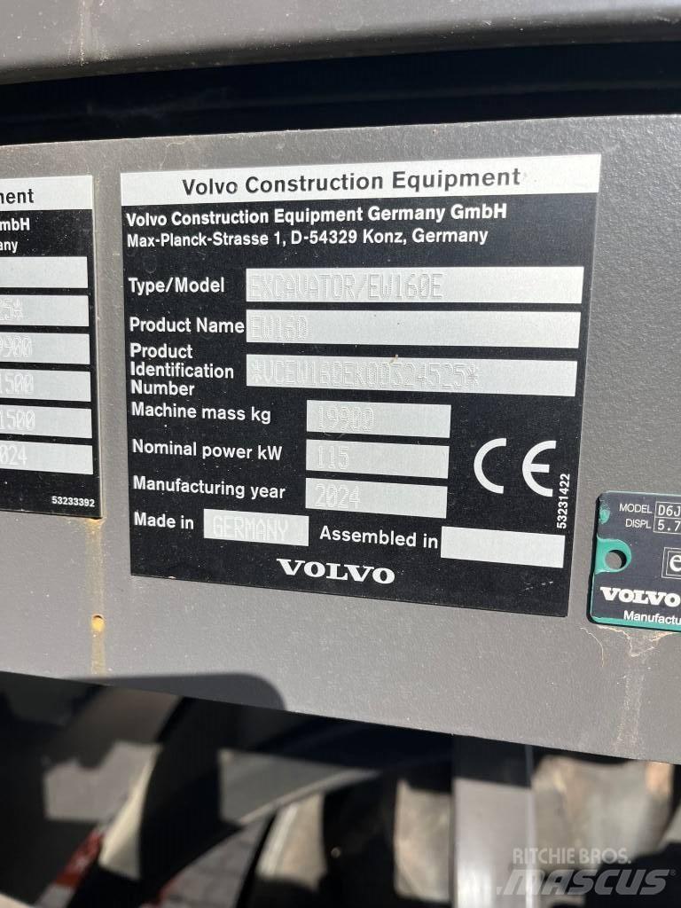 Volvo EW160E Bagri na kolesih