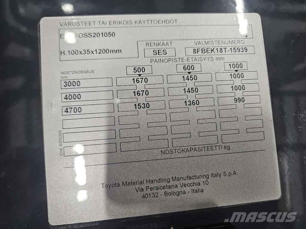 Toyota 8 FBEK 18 T Električni viličarji