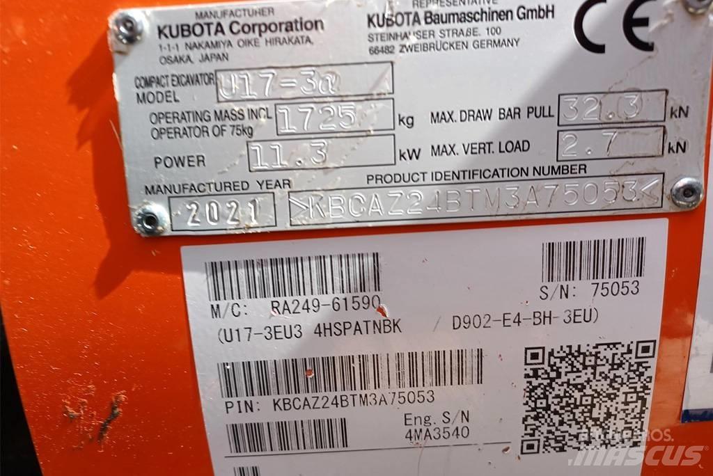 Kubota U 17-3 Mini bagri <7t