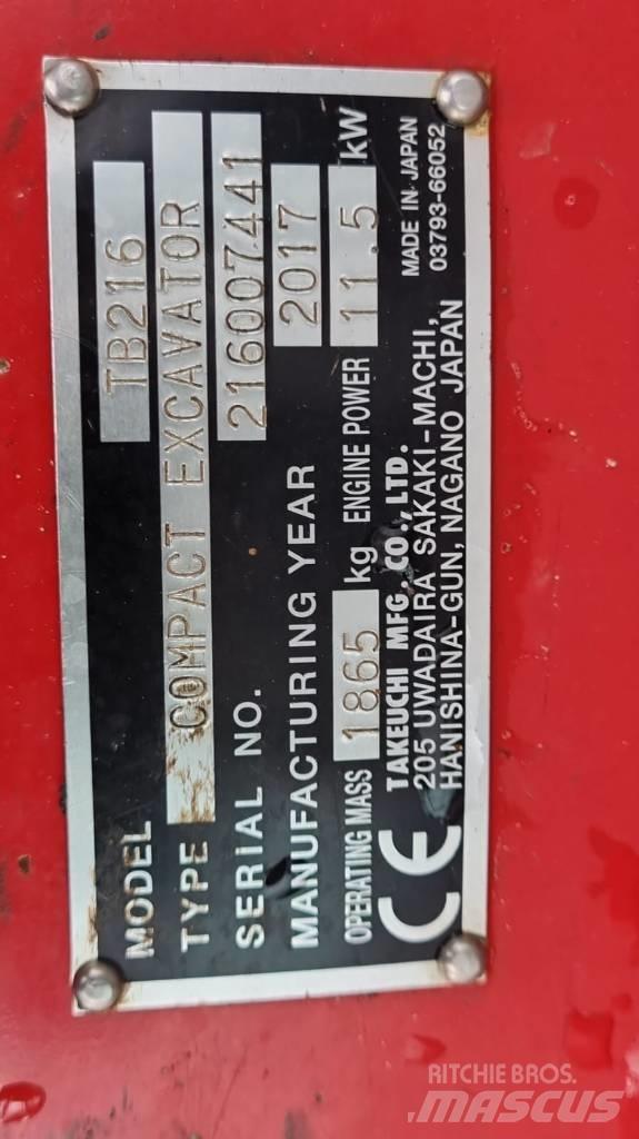 Takeuchi TB216 V4 Mini bagri <7t