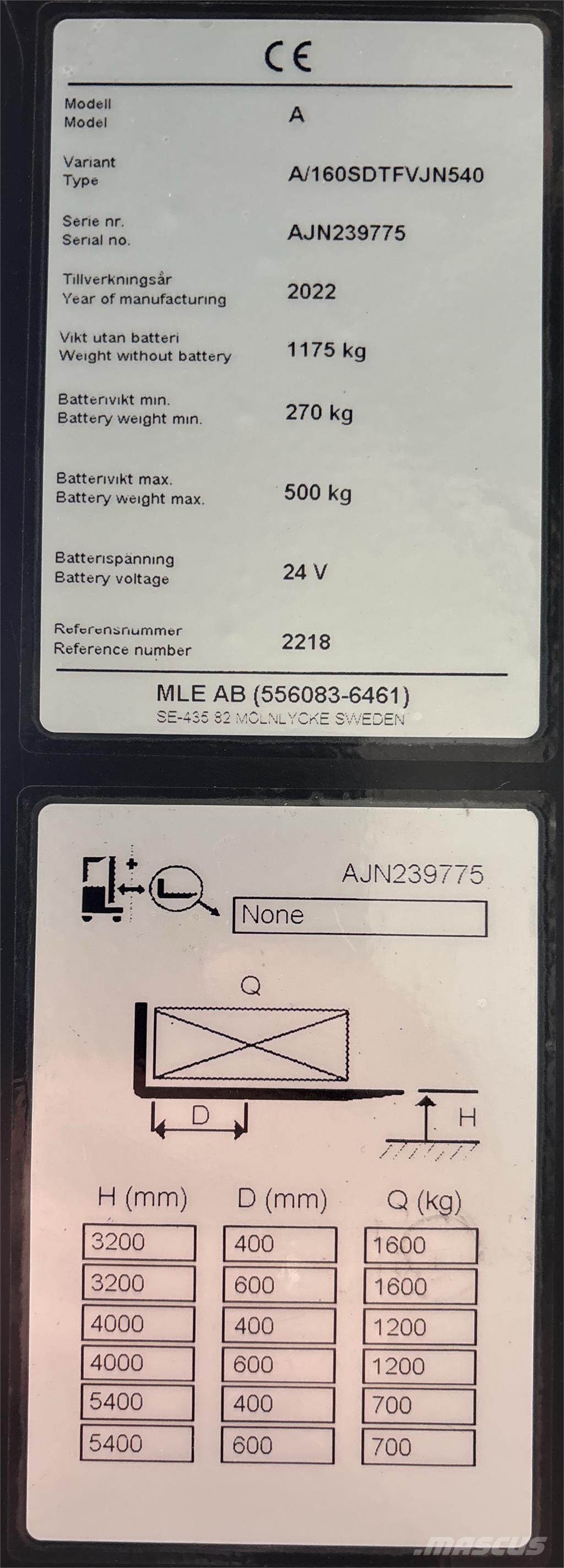 Atlet A160 Samopogonski ročni viličarji