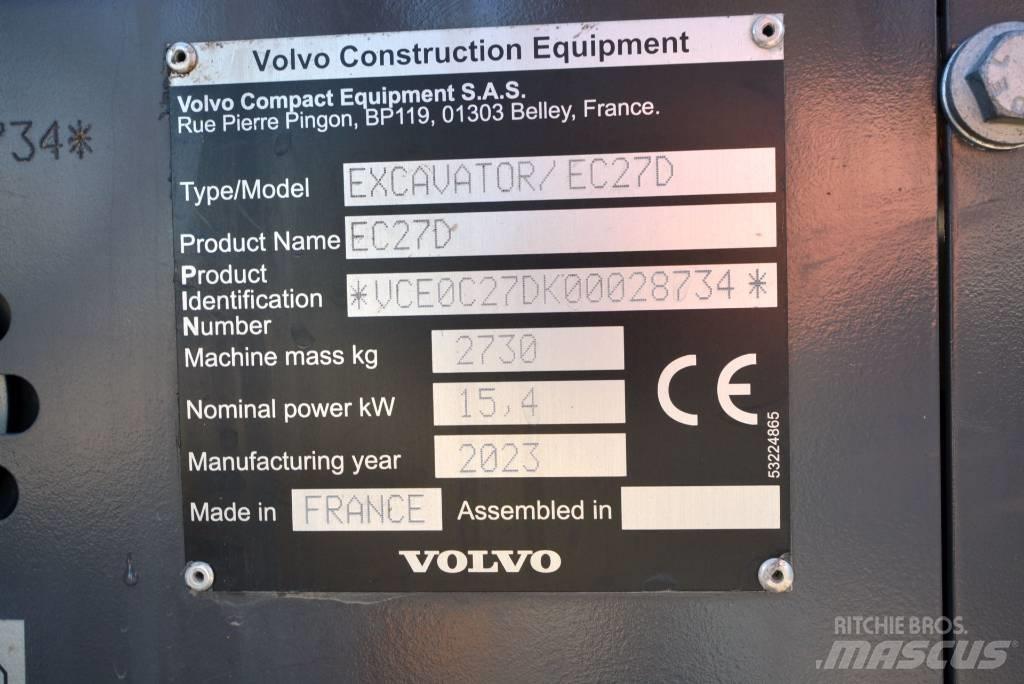 Volvo EC 27 D Mini bagri <7t