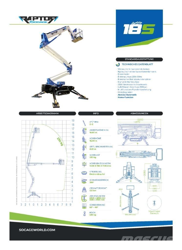 Socage Raptor 18S Zglobne dvižne ploščadi