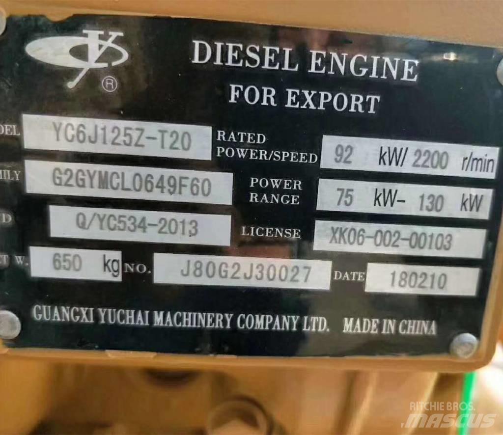 Yuchai YC6J125Z-T20 Motorji