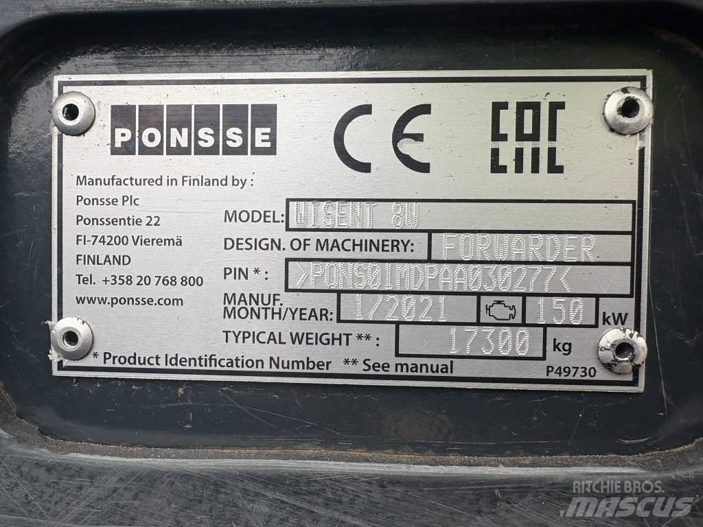 Ponsse Wisent 8W Forwarderji