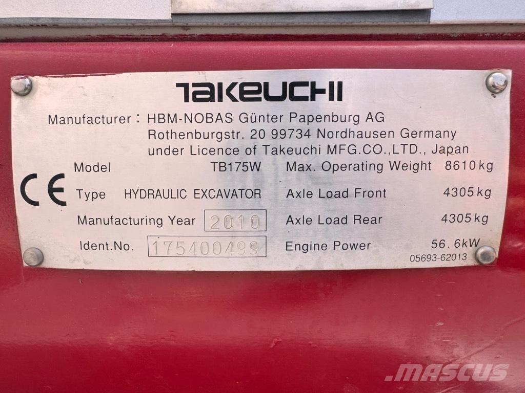 Takeuchi TB 175 W Bagri na kolesih
