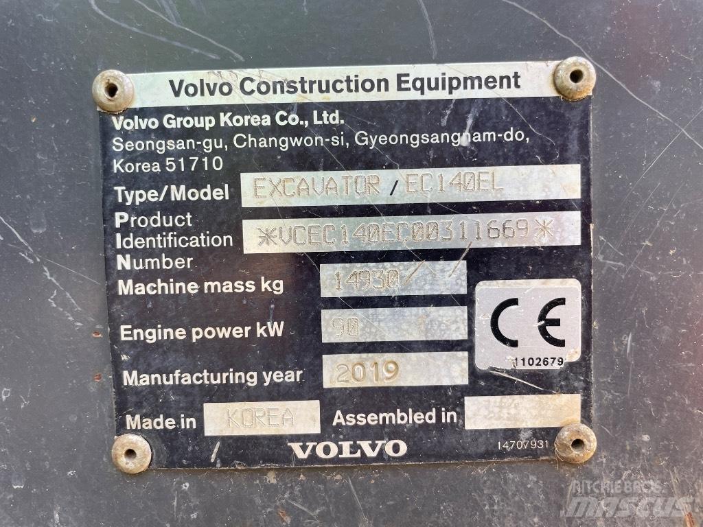 Volvo EC 140 EL Bagri goseničarji