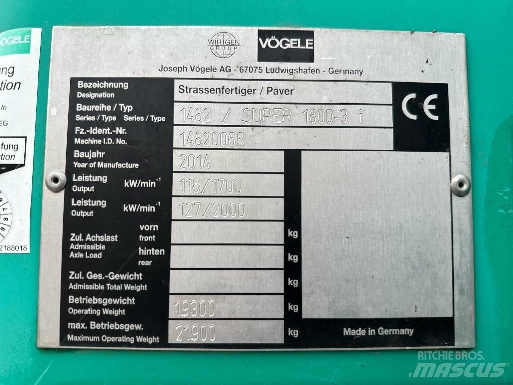 Vögele Super 1800-3i Asfaltni finišerji