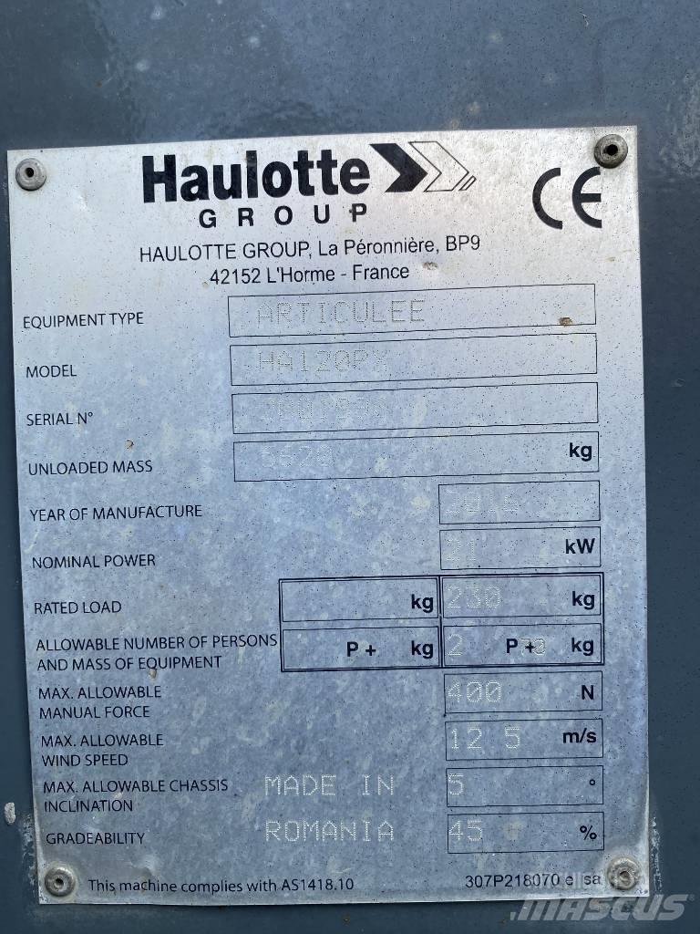 Haulotte HA 120 P Zglobne dvižne ploščadi