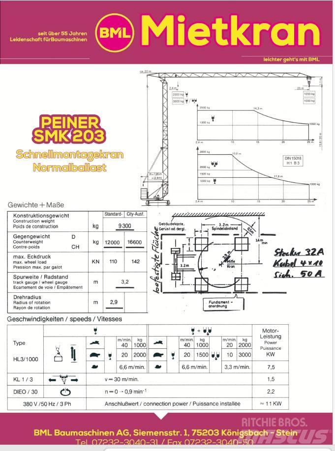 Peiner SMK203N Stolpni žerjavi