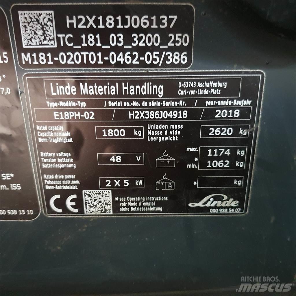 Linde E18PH Električni viličarji