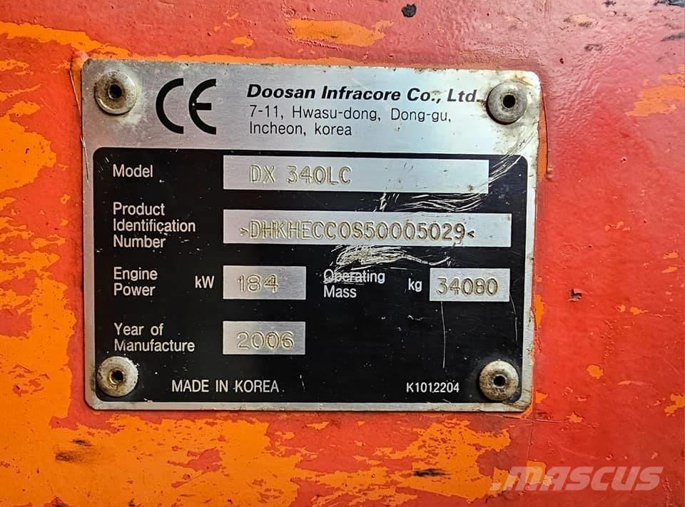 Doosan DX 340 LC Bagri goseničarji