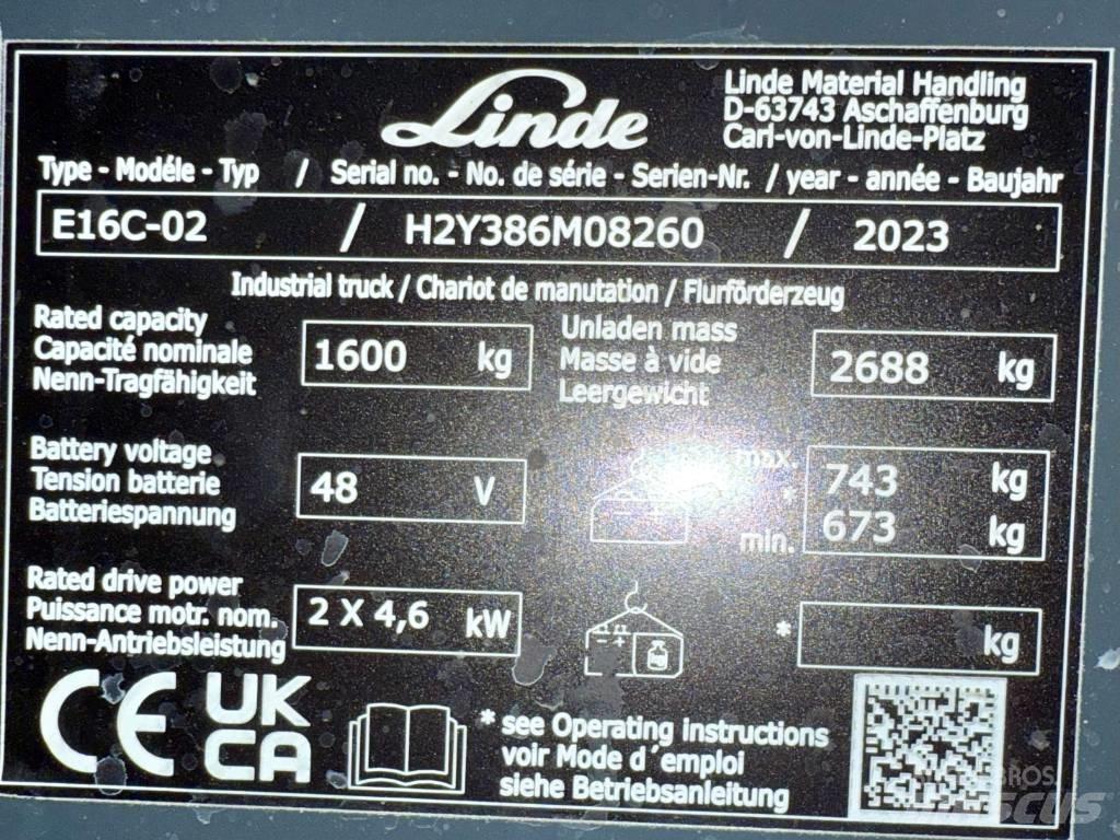 Linde E16C/386-02 Električni viličarji