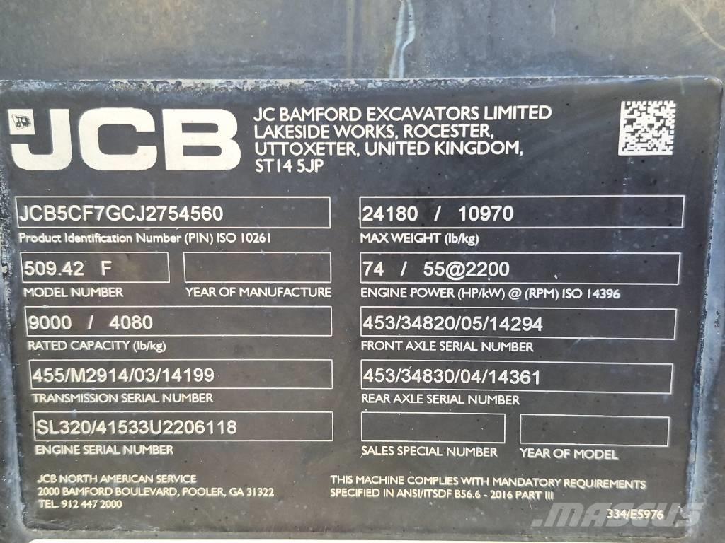 JCB 509-42 Teleskopski viličarji