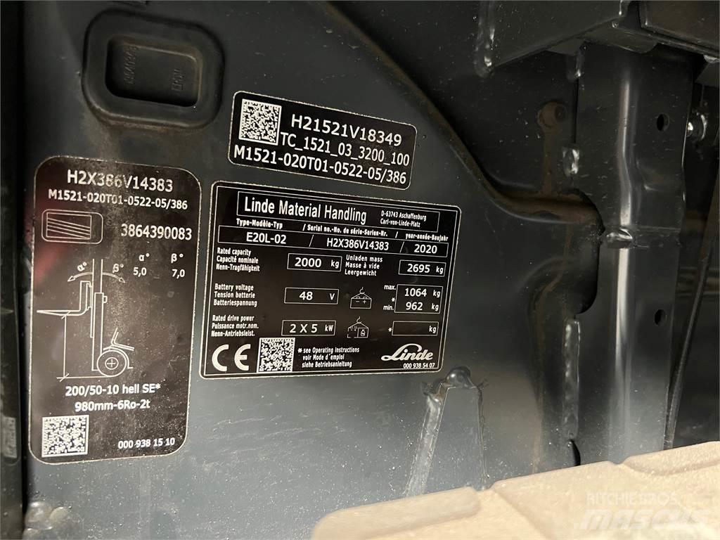 Linde E20L-02 Električni viličarji