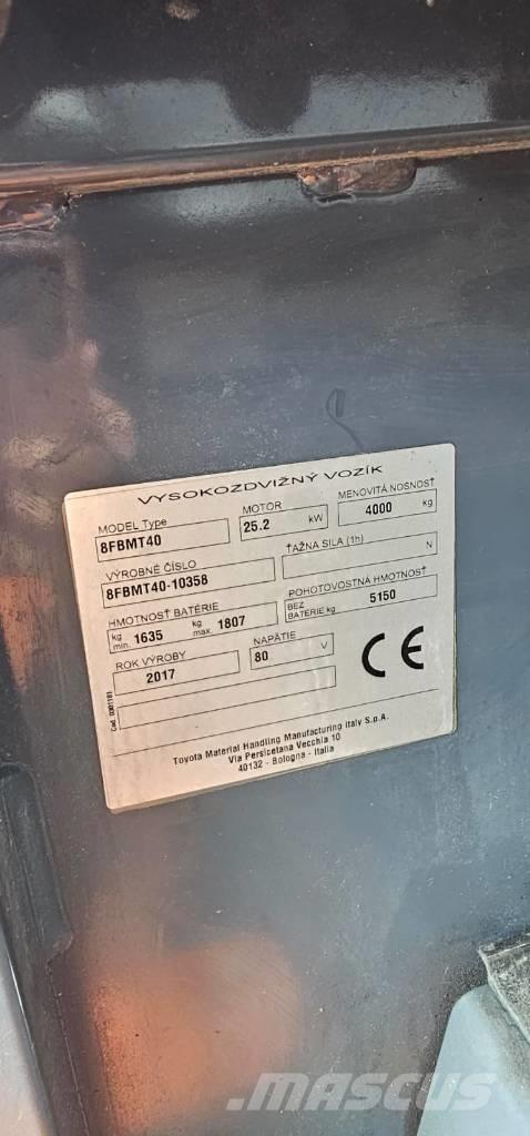 Toyota 8FBMT40 Električni viličarji