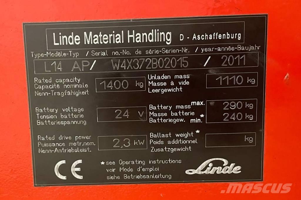 Linde L 14 Samopogonski ročni viličarji