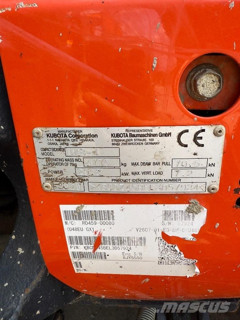 Kubota U 48 Mini bagri <7t