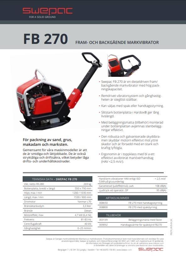 Swepac FB 270 Vibro plošče
