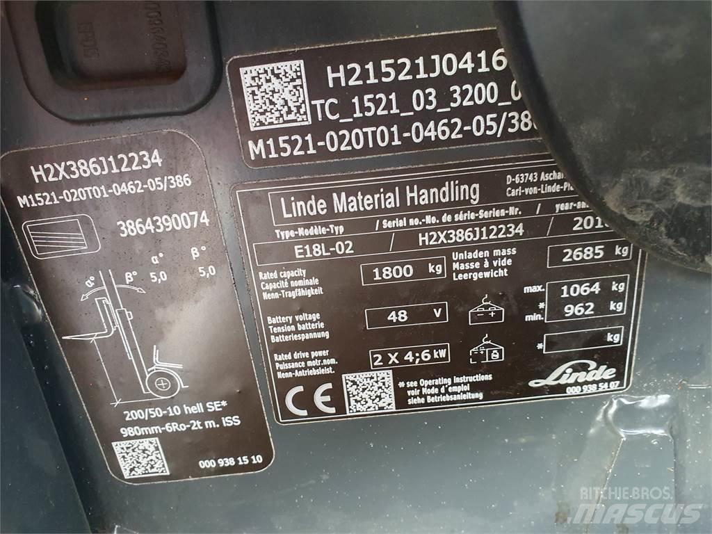 Linde E18L Električni viličarji