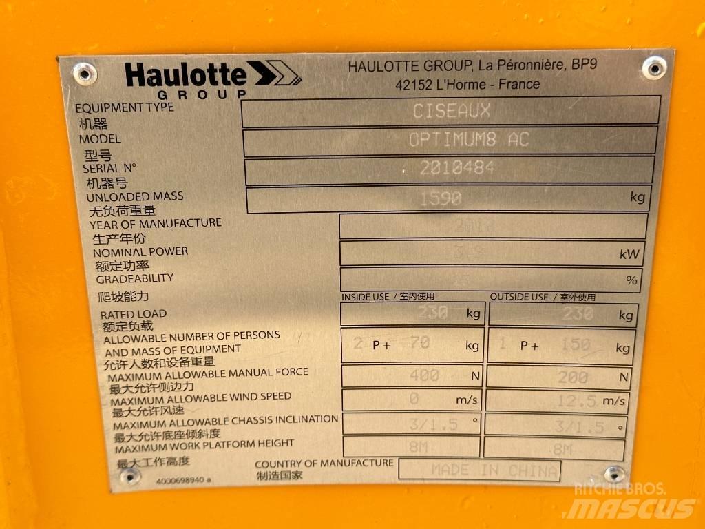 Haulotte OPTIMUM 8 Škarjaste dvižne ploščadi
