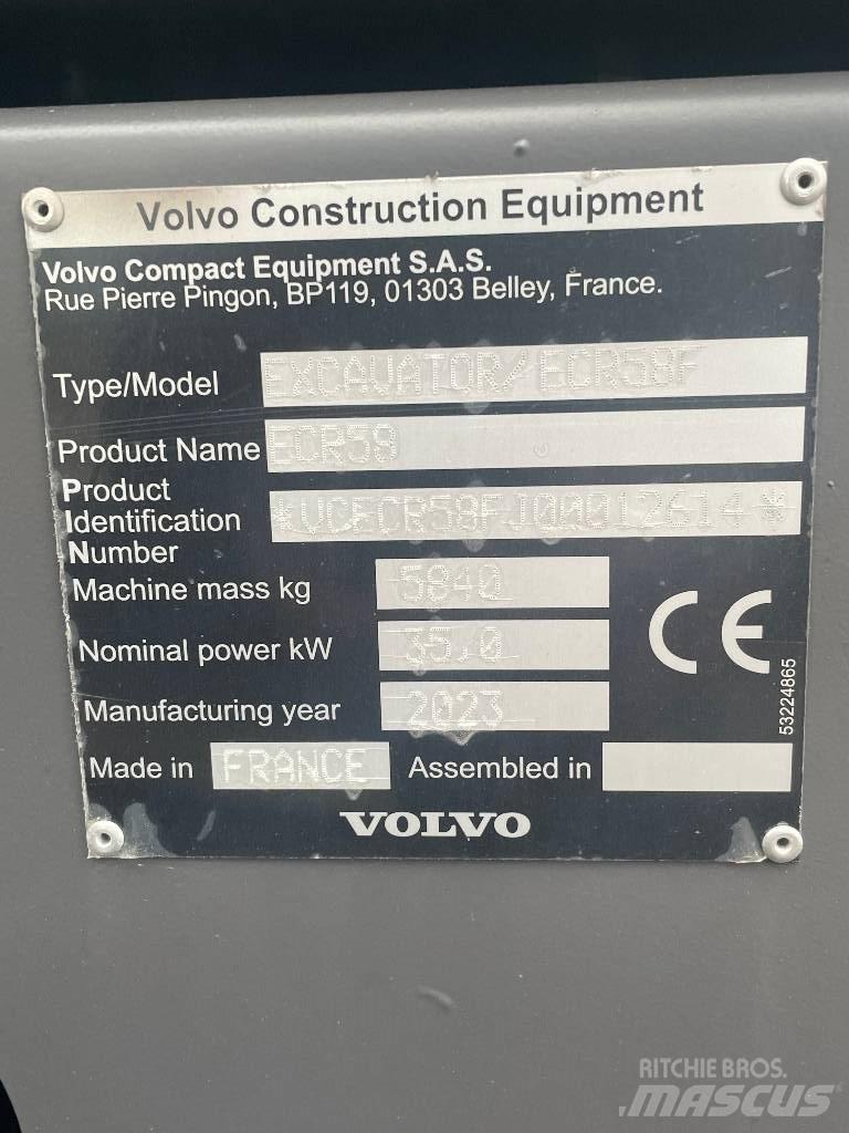 Volvo ECR 58 F Mini bagri <7t