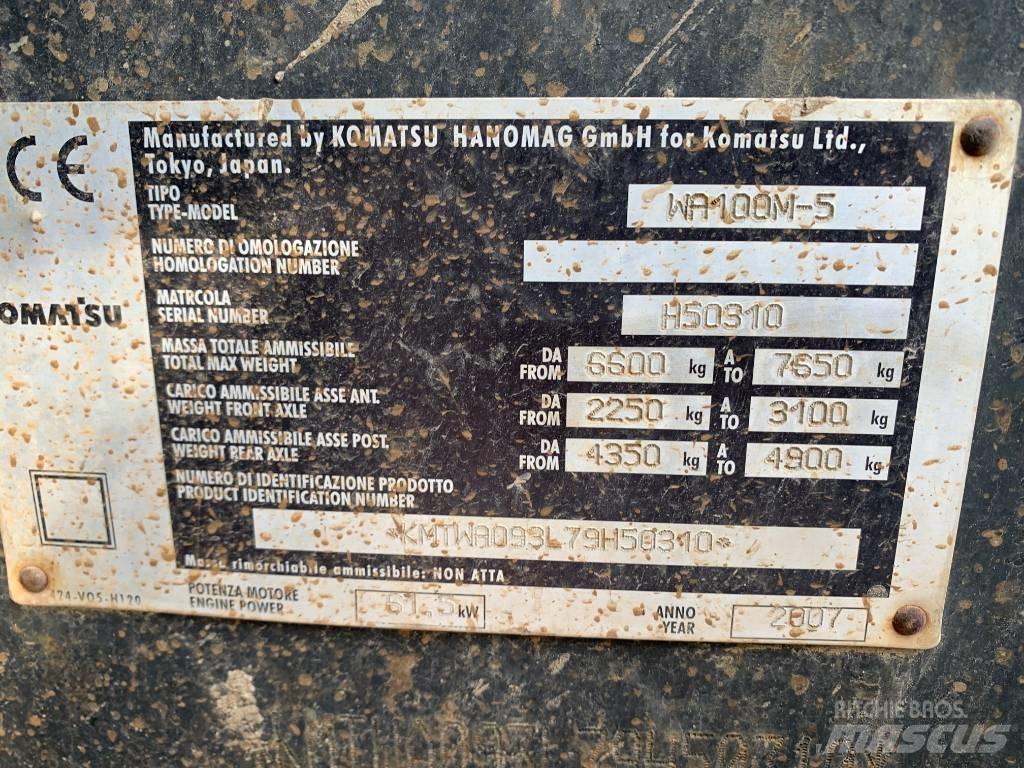 Komatsu WA 100 M-5 Kolesni nakladalci