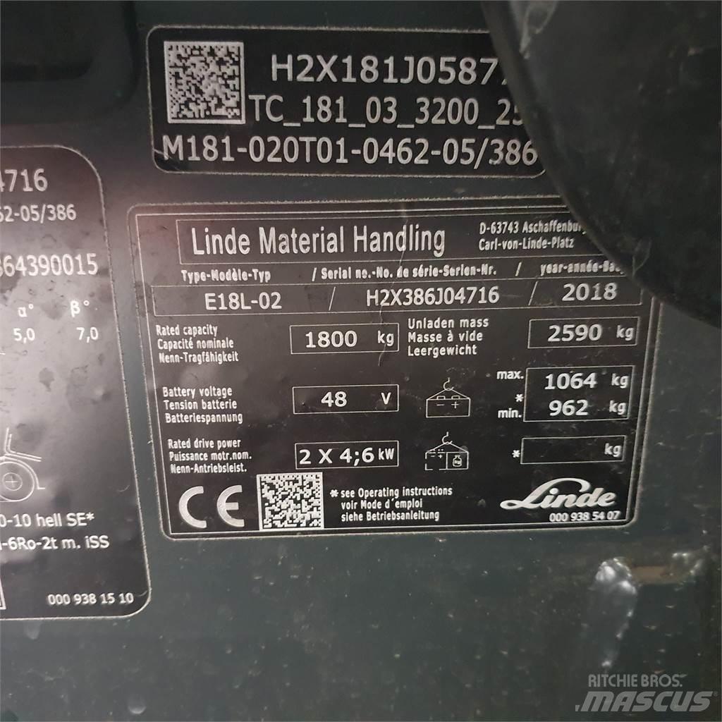 Linde E18L Električni viličarji