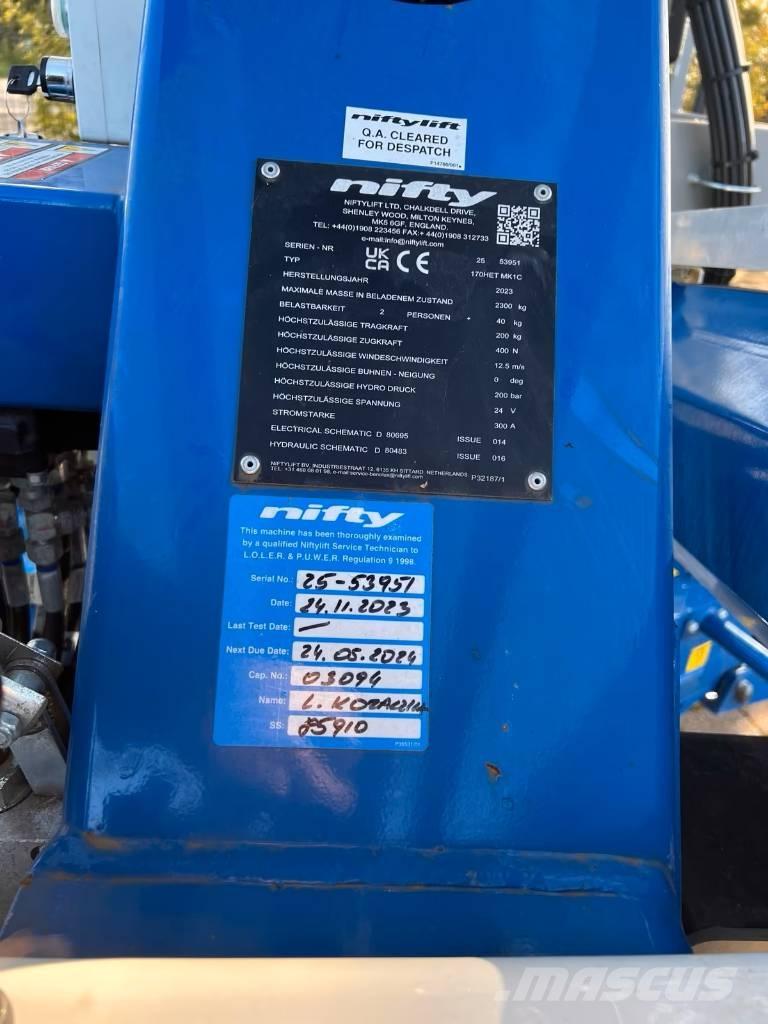 Niftylift 170 HET Vlečne dvižne ploščadi