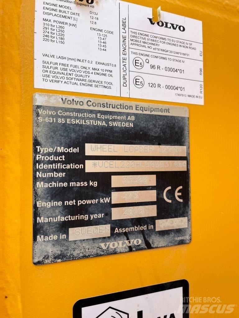 Volvo L220H Kolesni nakladalci