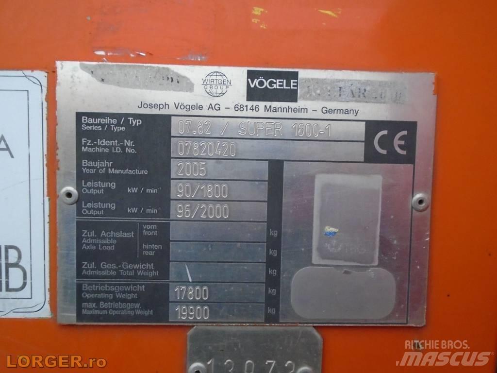 Vögele Super 1600 Asfaltni finišerji