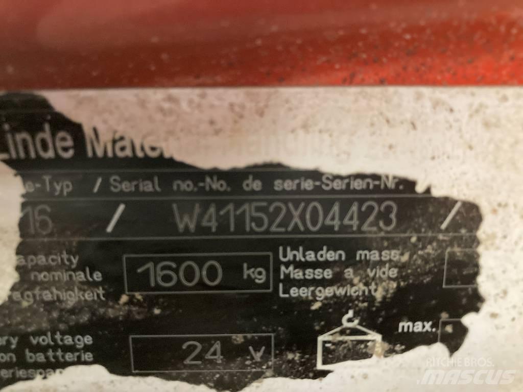 Linde T16/1152 Električni nizko dvižni viličar