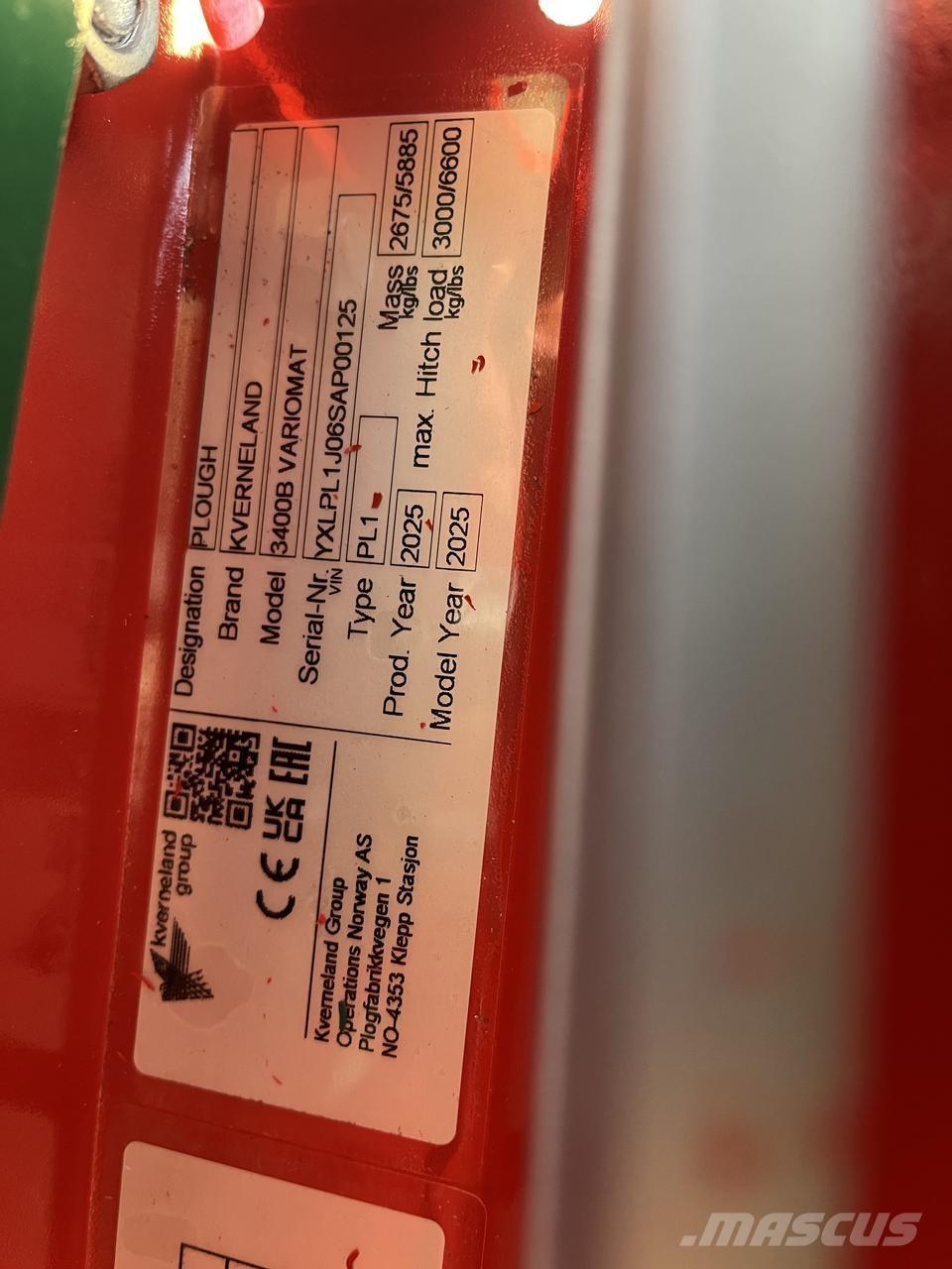 Kverneland 3400B Obračalni plugi