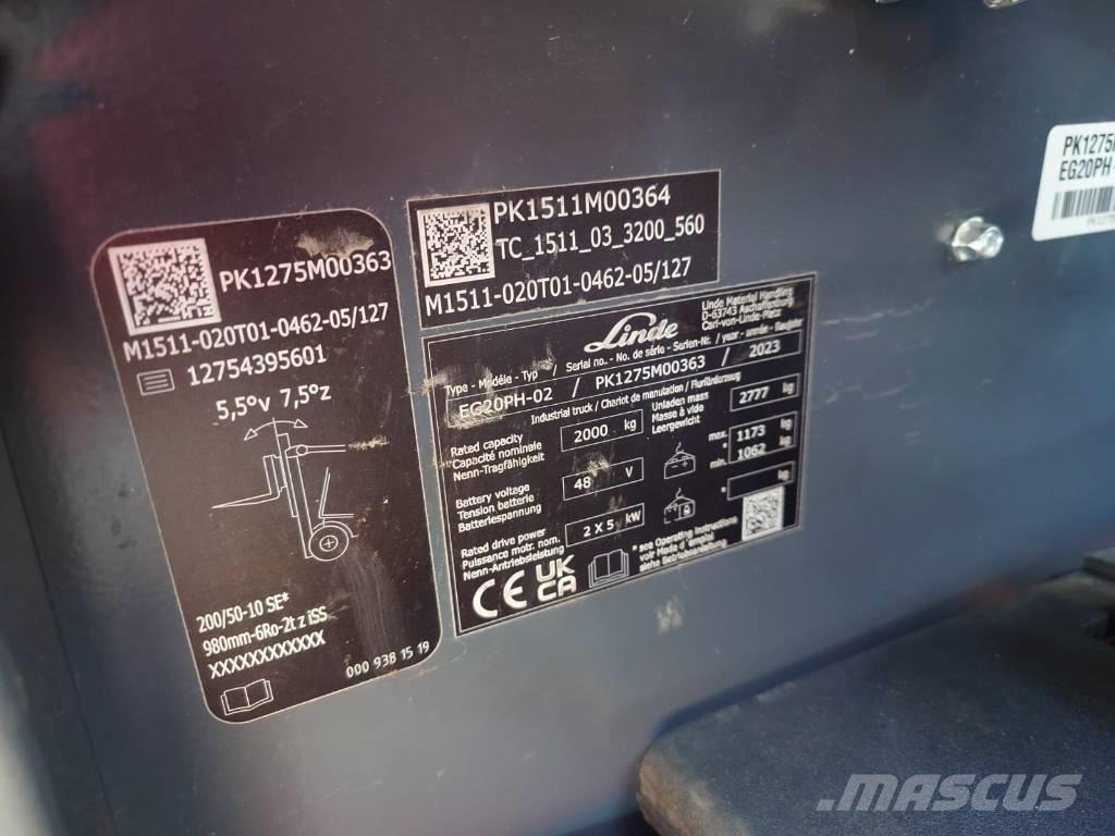 Linde EG20PH/1275 Električni viličarji