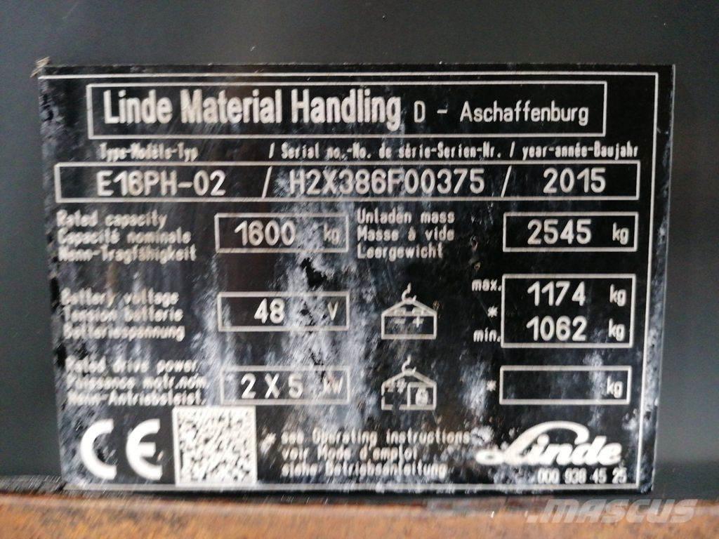 Linde E16PH-02 Električni viličarji