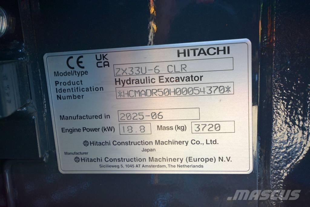 Hitachi ZX 33 U-6 Mini bagri <7t