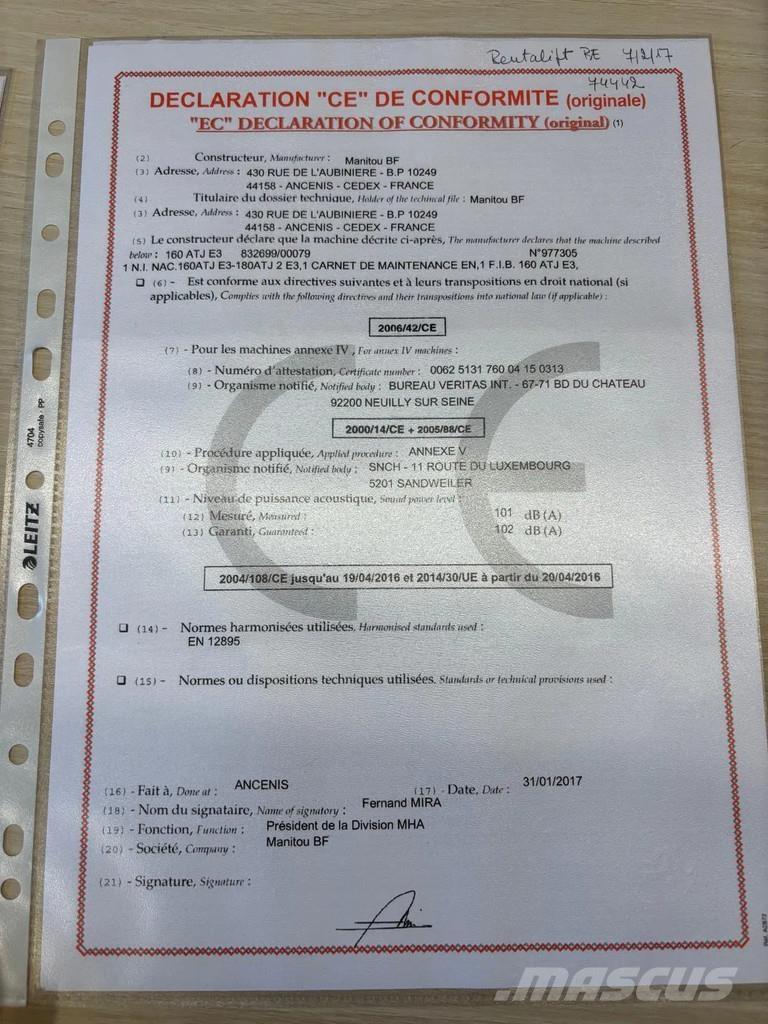 Manitou 160 ATJ Teleskopske dvižne ploščadi