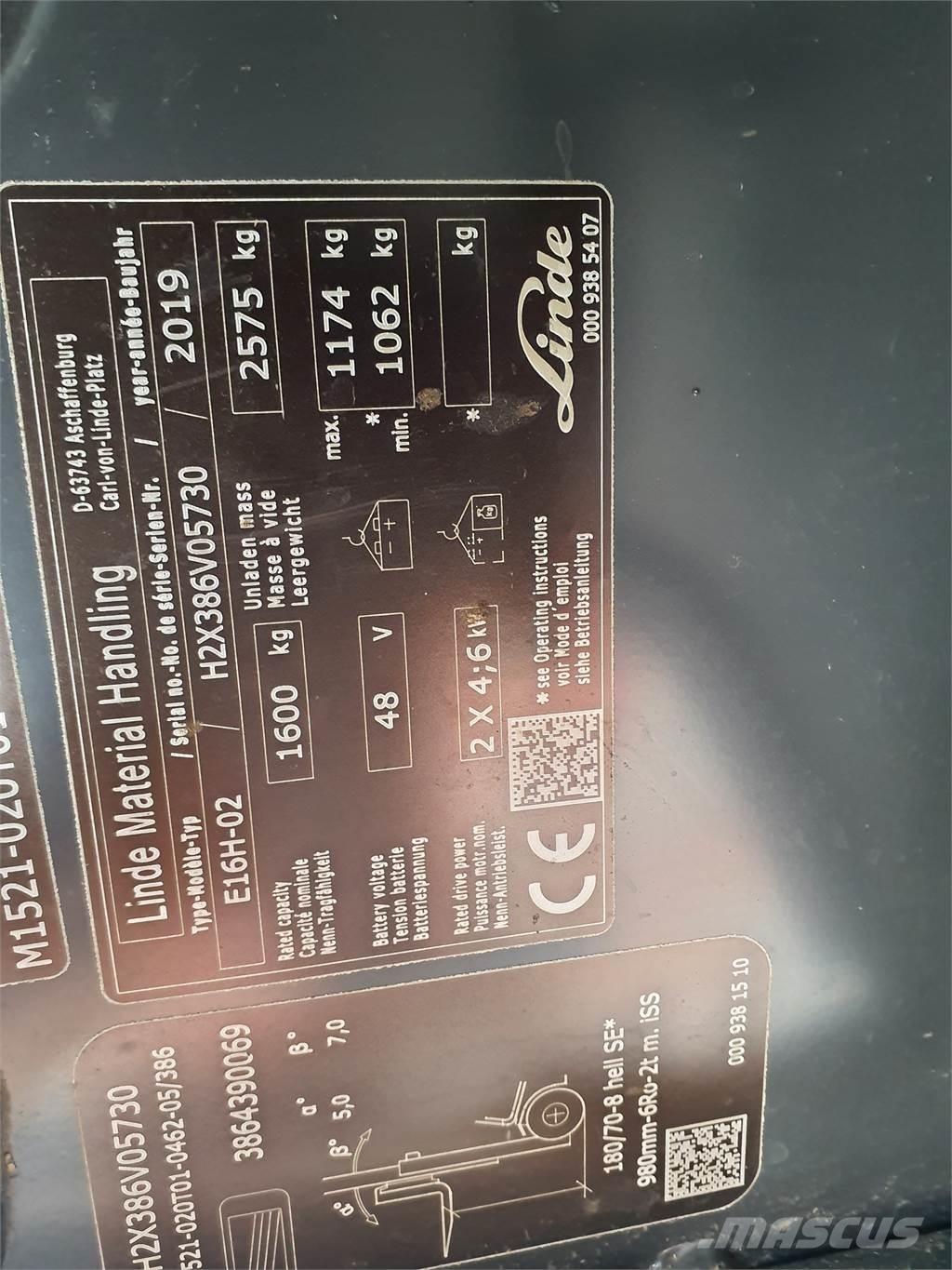 Linde E16 Električni viličarji