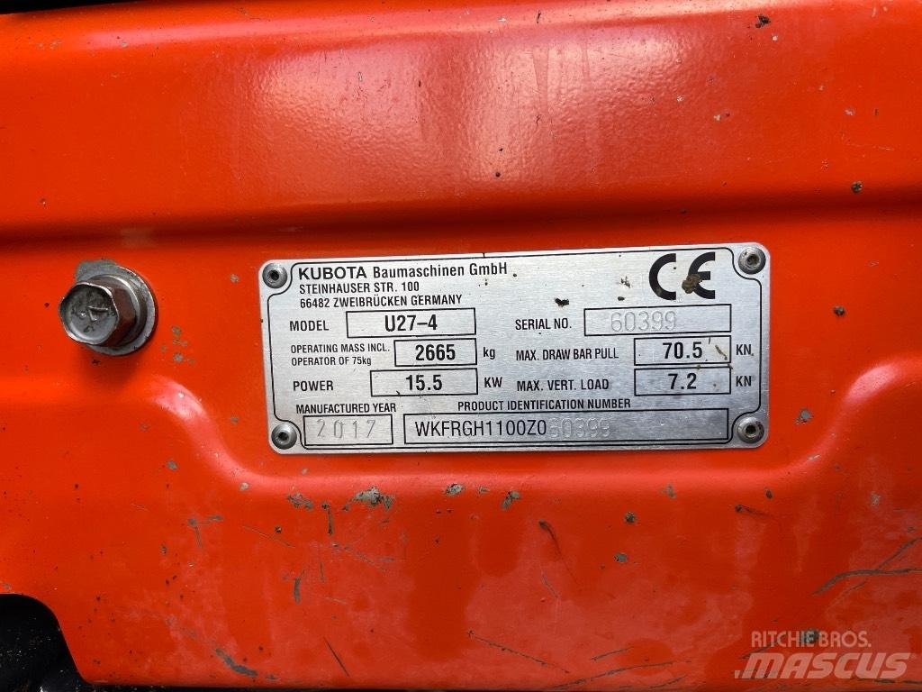 Kubota U 27-4 Mini bagri <7t