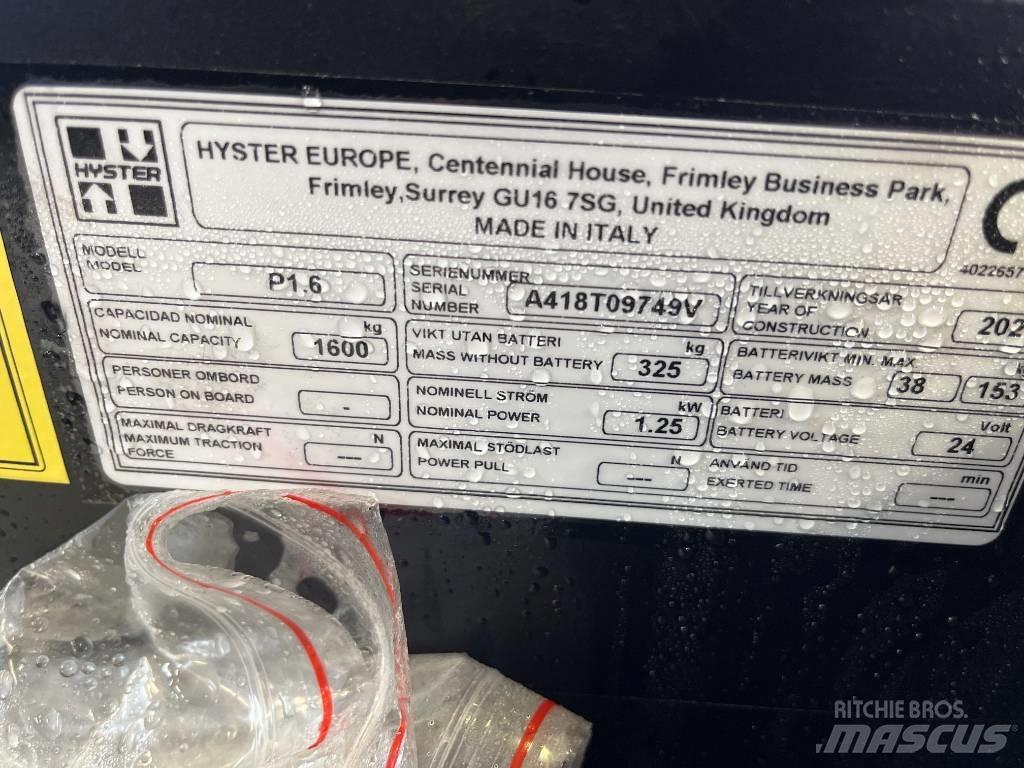 Hyster P 1.6 Električni nizko dvižni viličar