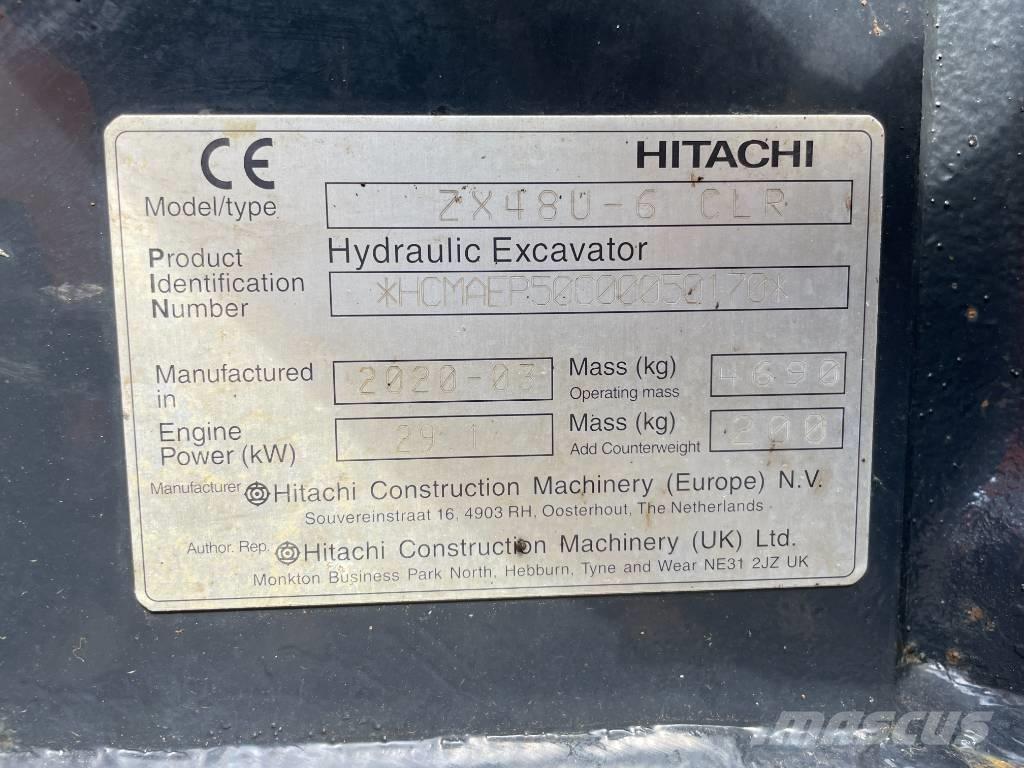 Hitachi ZX 48 U-6 Mini bagri <7t