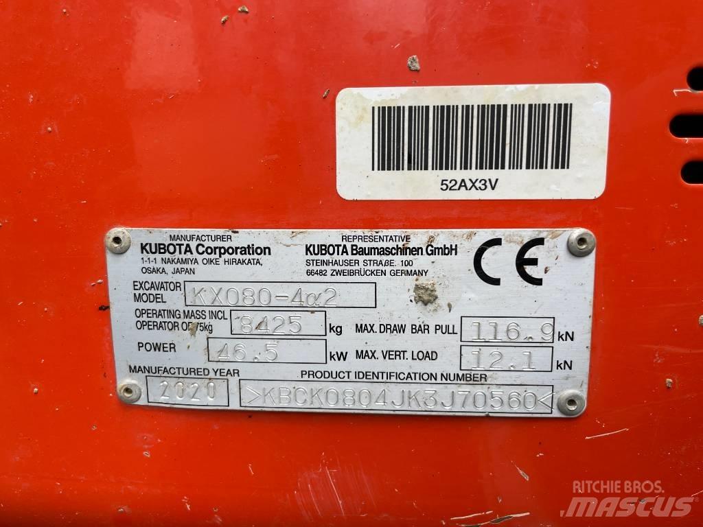 Kubota KX 080-4 Midi bagri 7t – 12t