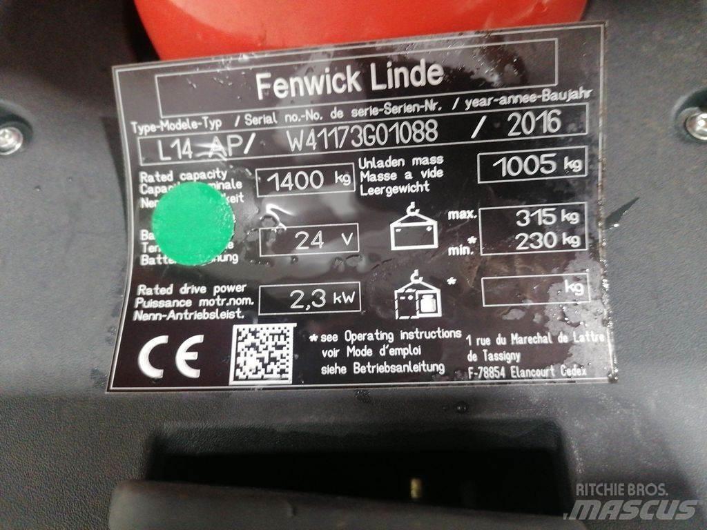 Linde L14AP Ročni električni viličar