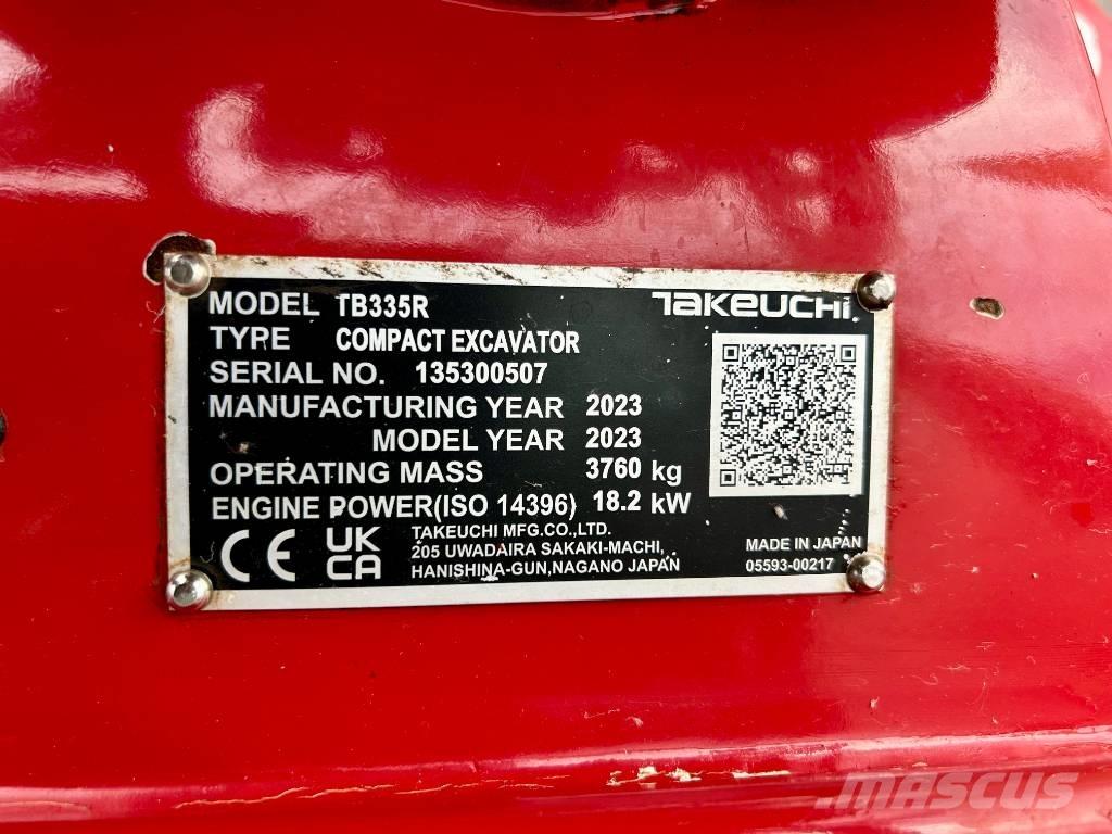 Takeuchi TB 335R V3 Mini bagri <7t